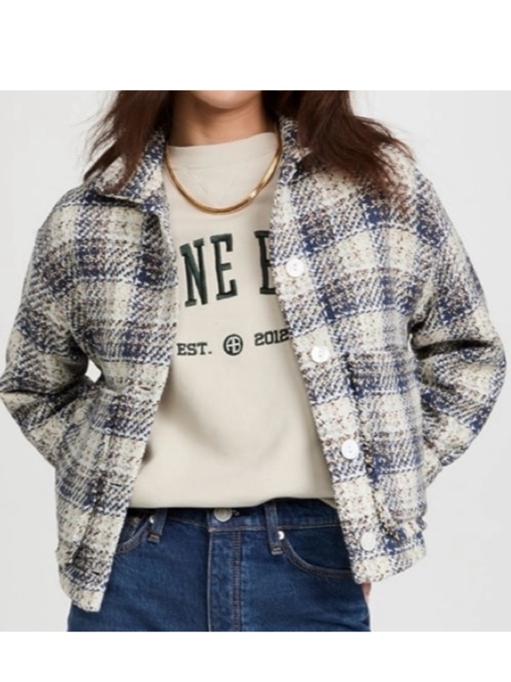 NWT Blank NYC Once In A Lifetime Cropped Tweed Shacket Size XS Retail $128.00
